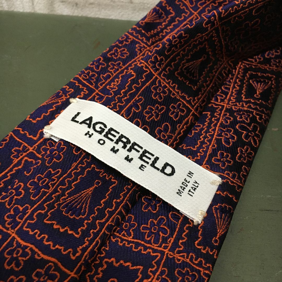 Karl Lagerfeld(カールラガーフェルド)のイタリア製　LAGERFELD HOMME　ネクタイ　USED　10733 メンズのファッション小物(ネクタイ)の商品写真