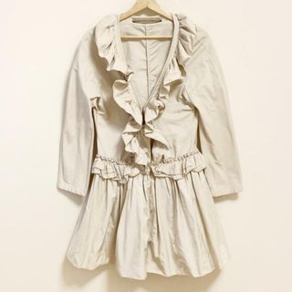 ERMANNO SCERVINO(エルマノシェルビーノ) コート サイズ44 L レディース - ベージュ 長袖/フリル/春/秋(その他)