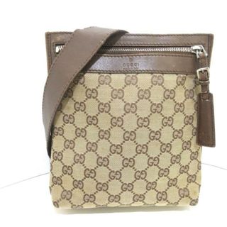 Gucci - GUCCI(グッチ) ショルダーバッグ GG柄 92562 ベージュ×ダークブラウン ジャガード×レザー