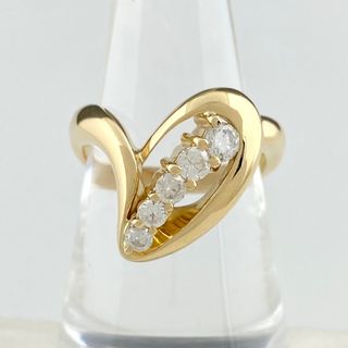 メレダイヤ デザインリング 17号 K18 【中古】(リング(指輪))