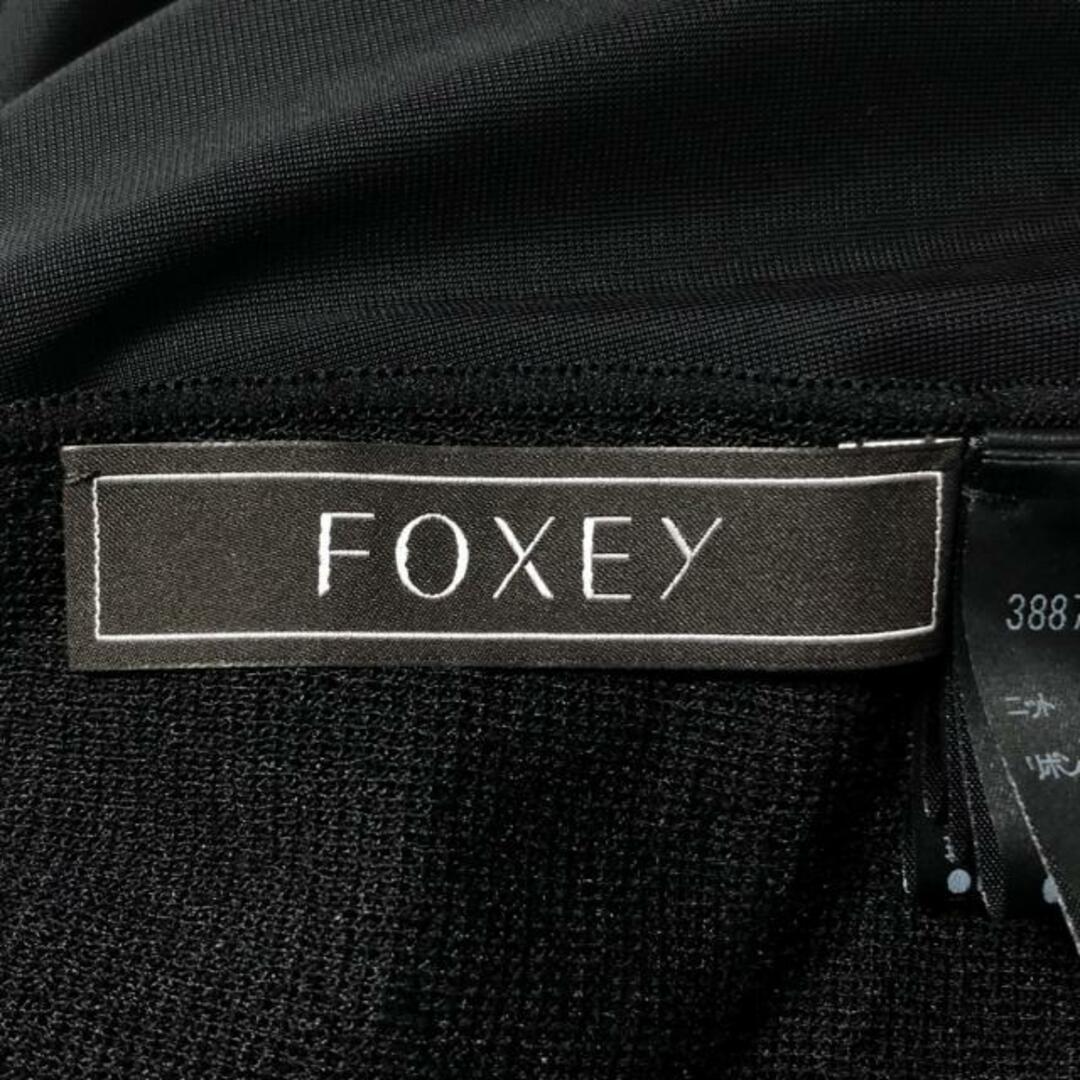 FOXEY(フォクシー)のFOXEY(フォクシー) ワンピース サイズ40 M レディース美品  - 黒 クルーネック/ノースリーブ/ひざ丈 レディースのワンピース(その他)の商品写真