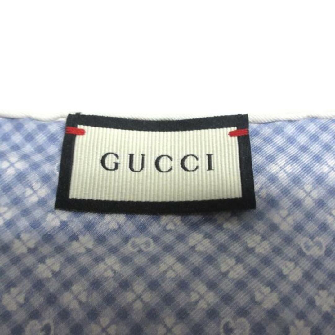 Gucci(グッチ)のGUCCI(グッチ) スカーフ美品  - 604097 4GA57 ネイビー インターロッキングG/クローバー レディースのファッション小物(バンダナ/スカーフ)の商品写真