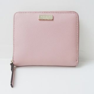 ケイトスペードニューヨーク(kate spade new york)のKate spade(ケイトスペード) 2つ折り財布美品  - WLRU2909 ピンクベージュ ラウンドファスナー レザー(財布)