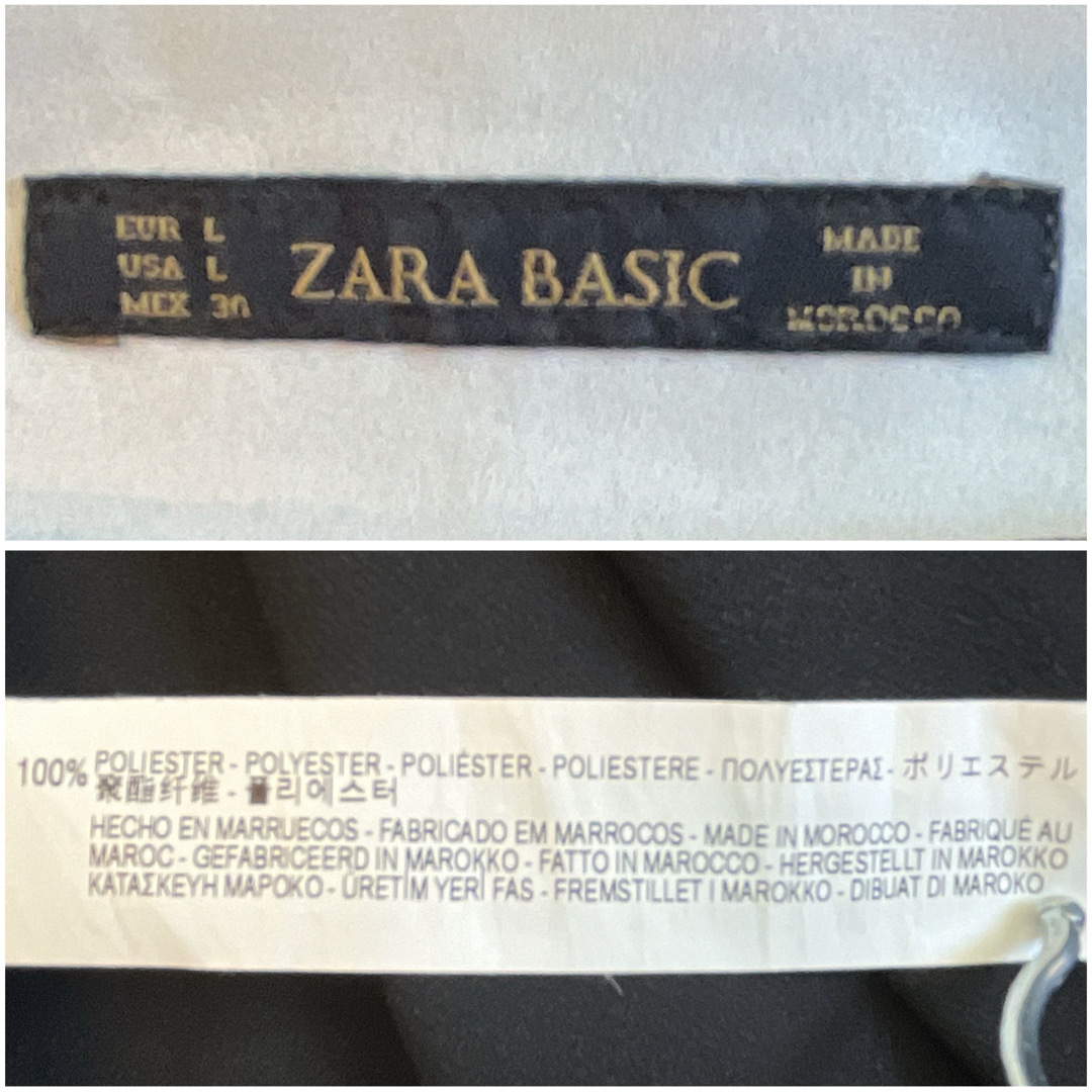 ZARA(ザラ)のザラZARA ビッグサイズ ワンピース L 黒×白 ドレス シンプル スーツ  レディースのワンピース(ひざ丈ワンピース)の商品写真