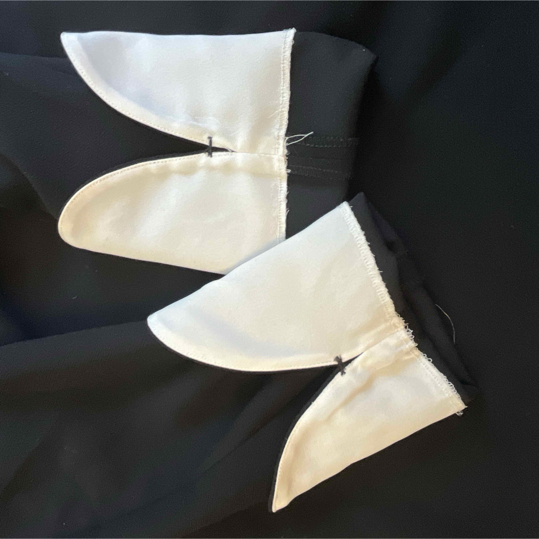 ZARA(ザラ)のザラZARA ビッグサイズ ワンピース L 黒×白 ドレス シンプル スーツ  レディースのワンピース(ひざ丈ワンピース)の商品写真