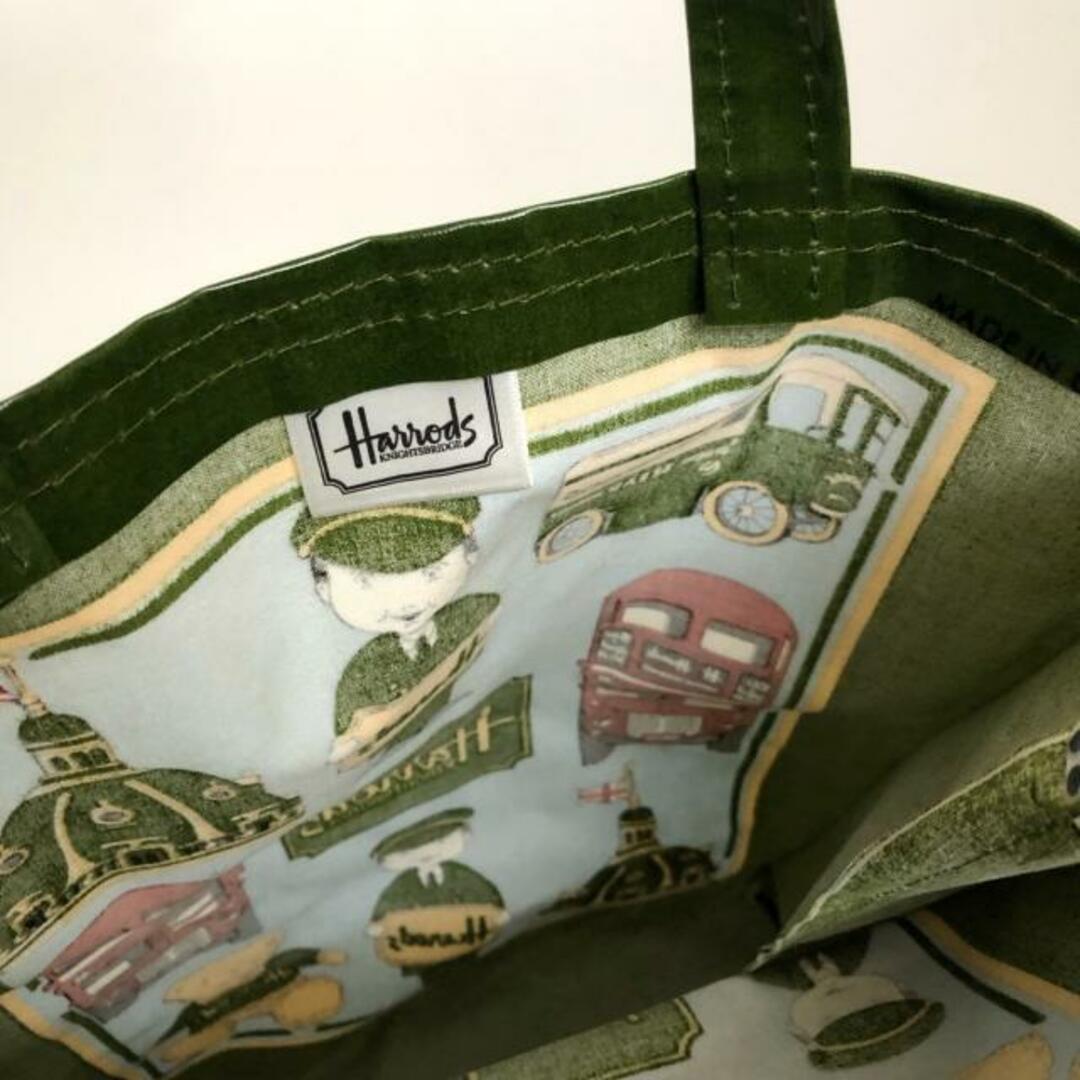 Harrods(ハロッズ)のHARRODS(ハロッズ) トートバッグ - ダークグリーン×ライトブルー×マルチ クマ コーティングキャンバス レディースのバッグ(トートバッグ)の商品写真