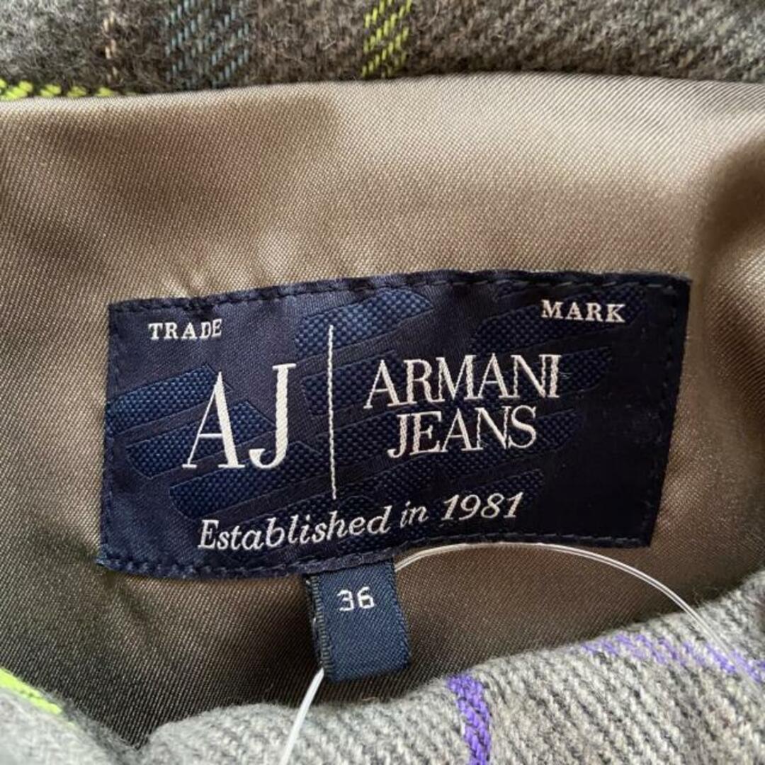 ARMANI JEANS(アルマーニジーンズ)のARMANIJEANS(アルマーニジーンズ) ブルゾン サイズ36 S レディース - グレー×イエローグリーン×マルチ 長袖/チェック柄/秋 レディースのジャケット/アウター(ブルゾン)の商品写真