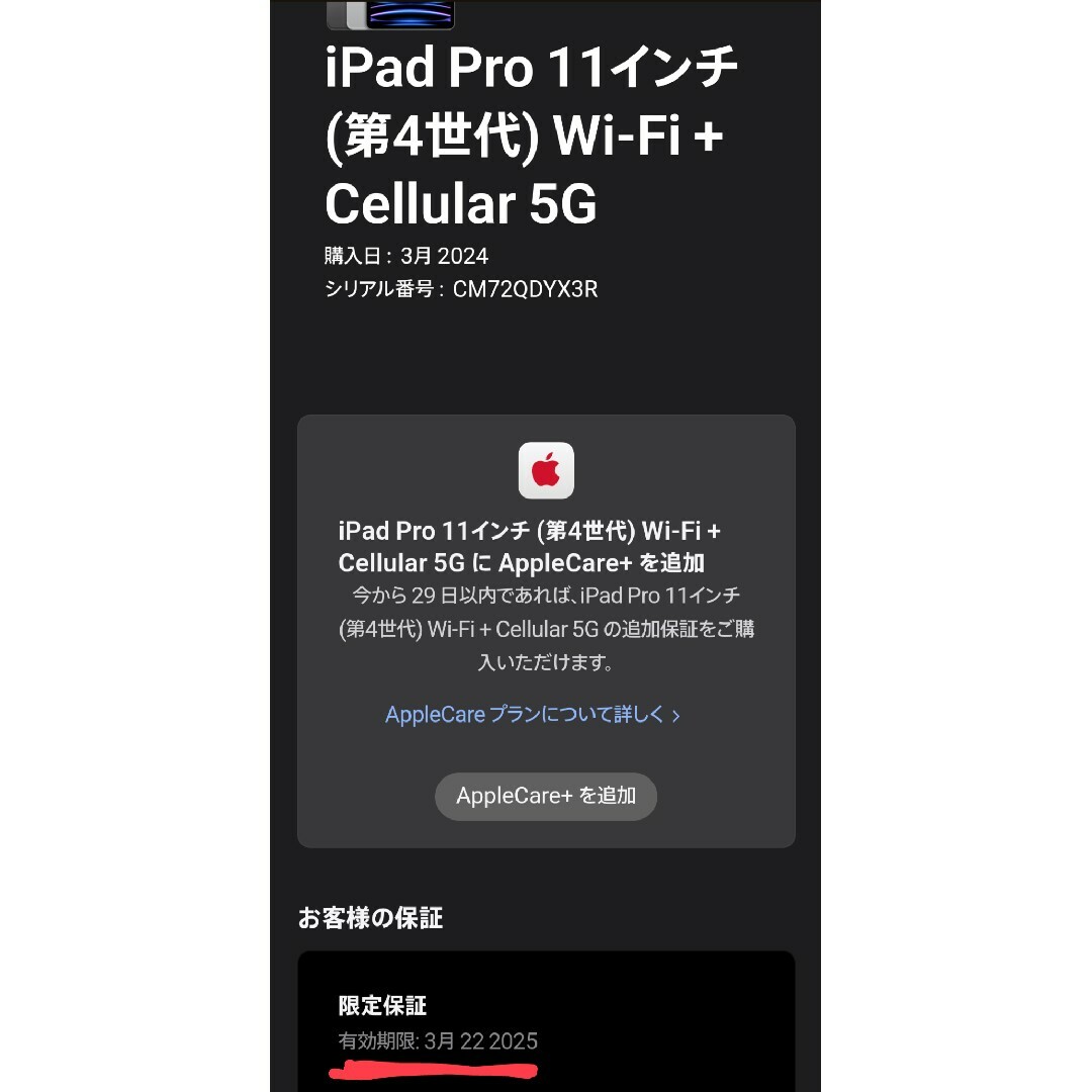 【未使用】iPad Pro 11インチ 第4世代 256GB Cellular スマホ/家電/カメラのPC/タブレット(タブレット)の商品写真