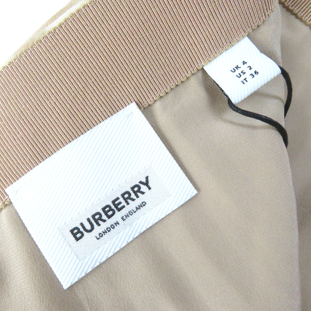 BURBERRY(バーバリー)の未使用品△BURBERRY バーバリー 8024292 裏地シルク100％ SOFTFA 総柄 プリーツスカート ベージュ系 36 正規品 レディース レディースのスカート(ひざ丈スカート)の商品写真