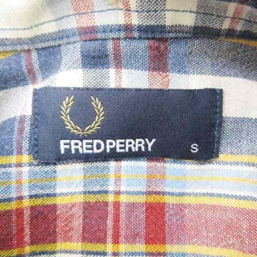 FRED PERRY(フレッドペリー)の美品 フレッドペリー チェック ボタンダウン シャツ 長袖 S メンズのトップス(シャツ)の商品写真