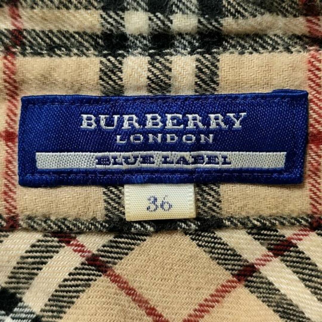 BURBERRY BLUE LABEL(バーバリーブルーレーベル)のBurberry Blue Label(バーバリーブルーレーベル) ワンピース サイズ36 S レディース - ベージュ×黒×マルチ レギュラーカラー/半袖/ミニ/チェック柄 レディースのワンピース(その他)の商品写真