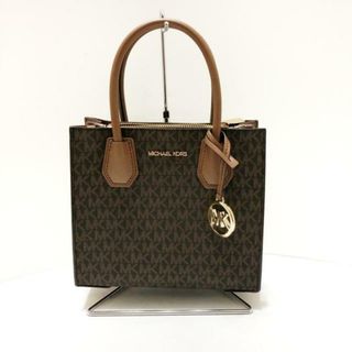 マイケルコース(Michael Kors)のMICHAEL KORS(マイケルコース) ハンドバッグ美品  - 35S1GM9M2B ダークブラウン×ブラウン PVC(塩化ビニール)×レザー(ハンドバッグ)