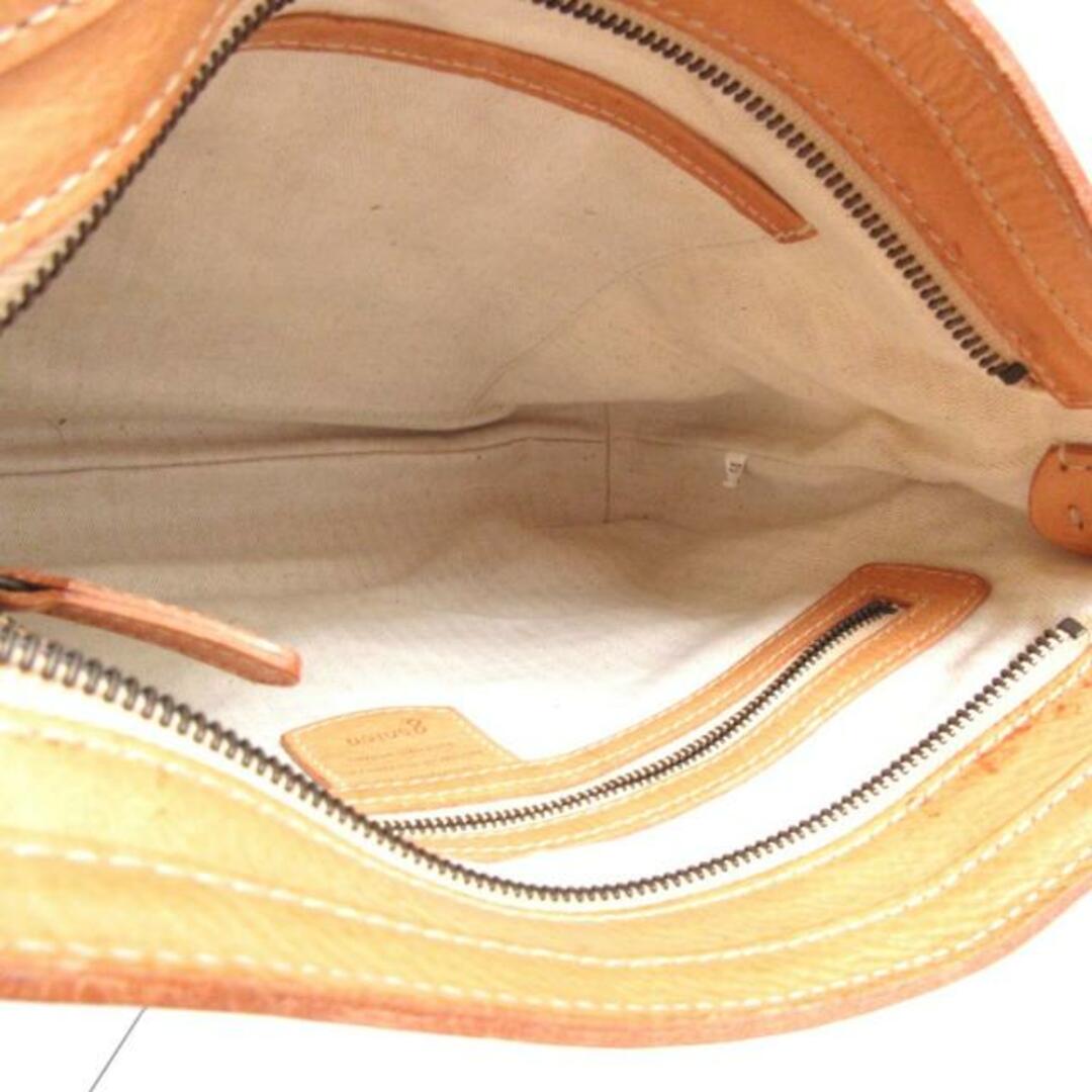genten(ゲンテン)のgenten(ゲンテン) ショルダーバッグ - ベージュ×ブラウン 刺繍 ジャガード×レザー レディースのバッグ(ショルダーバッグ)の商品写真