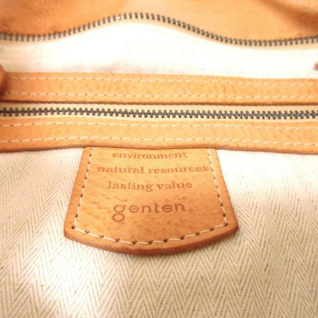 genten(ゲンテン)のgenten(ゲンテン) ハンドバッグ - ベージュ×ブラウン 刺繍 ジャガード×レザー レディースのバッグ(ハンドバッグ)の商品写真