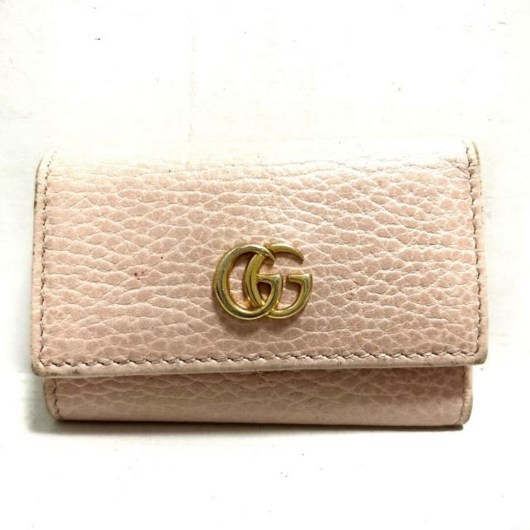 Gucci(グッチ)のGUCCI(グッチ) キーケース GGマーモント 456118 ライトピンク 6連フック レザー レディースのファッション小物(キーケース)の商品写真