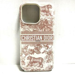 DIOR/ChristianDior(ディオール/クリスチャンディオール) 携帯電話ケース トワル ドゥ ジュイ ピンク×ライトピンク スマートフォンケース/対応機種不明 レザー