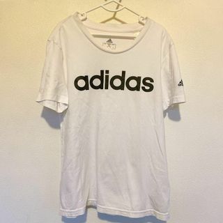 アディダス(adidas)の《258》adidas アディダス　L Tシャツ　半袖　ロゴ　白　カジュアル(Tシャツ(半袖/袖なし))