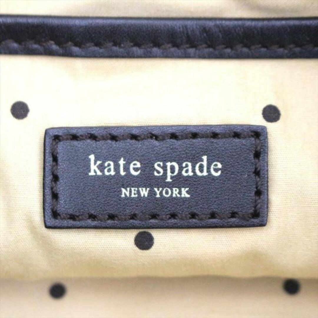 kate spade new york(ケイトスペードニューヨーク)のKate spade(ケイトスペード) クラッチバッグ - ダークブラウン×アイボリー ドット柄 コットン×レザー レディースのバッグ(クラッチバッグ)の商品写真