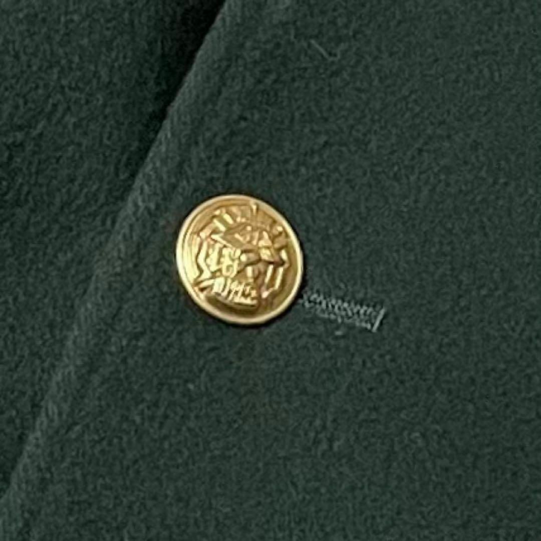 J.PRESS(ジェイプレス)の最高級 Jプレス フランネルジャケット 金釦(ロゴ刻印) グリーン 11号 美品 レディースのジャケット/アウター(テーラードジャケット)の商品写真