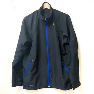 ナイキ(NIKE)のNIKE(ナイキ) ブルゾン サイズM メンズ - 黒×ブルー 長袖/春/秋(ブルゾン)