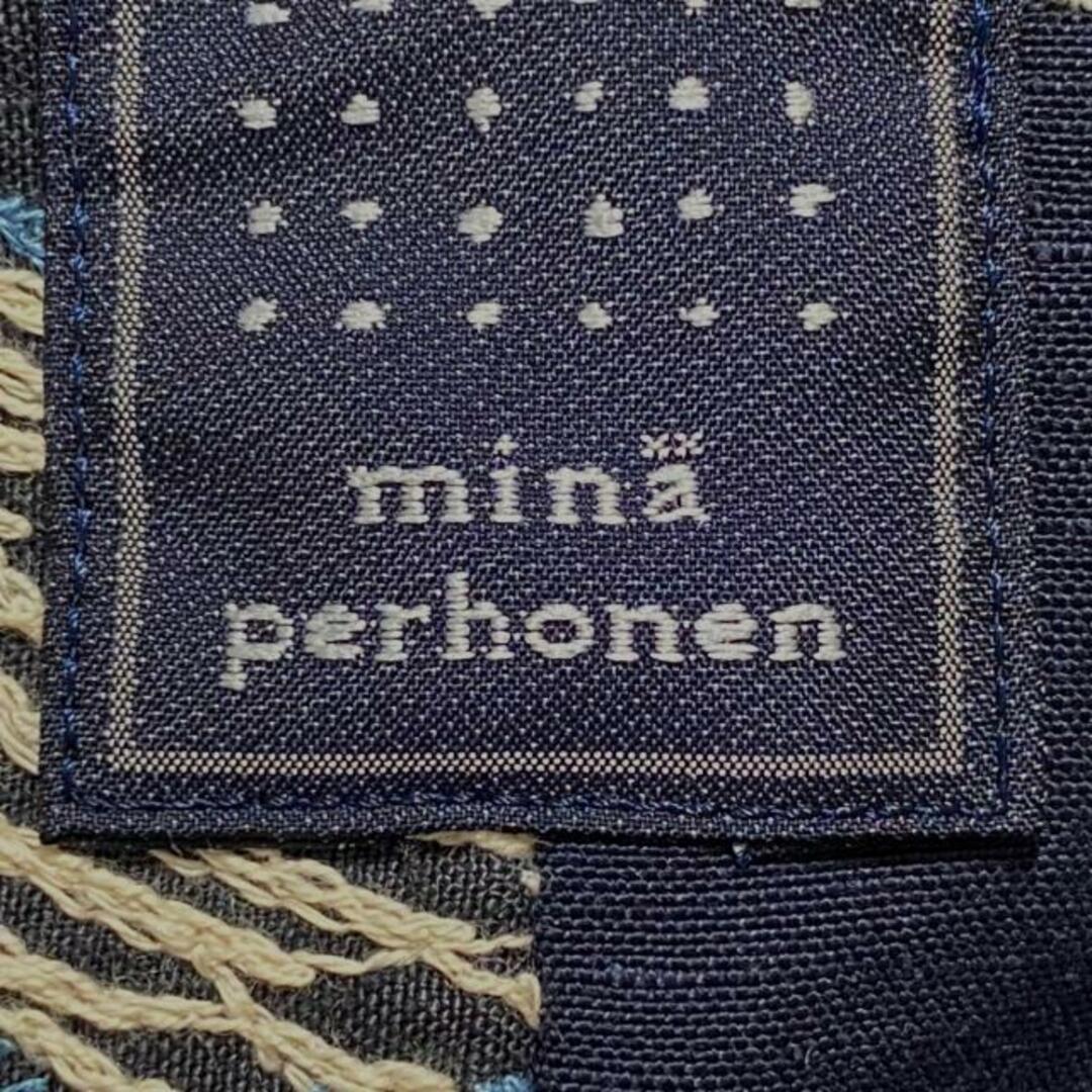 mina perhonen(ミナペルホネン)のmina perhonen (mina)(ミナペルホネン) トートバッグ - 黒×白×マルチ 刺繍/フラワー(花)/パッチワーク コットン×レザー レディースのバッグ(トートバッグ)の商品写真