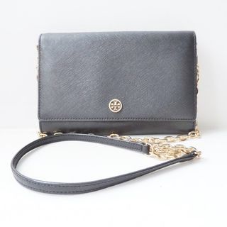 トリーバーチ(Tory Burch)のTORY BURCH(トリーバーチ) 財布 - 黒×ゴールド チェーンウォレット レザー(財布)