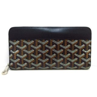 ゴヤール(GOYARD)のGOYARD(ゴヤール) 長財布美品  マティニョン MATIG2GMLTY01CL01P 黒×ブラウン×マルチ ラウンドファスナー コーティングキャンバス×レザー(財布)