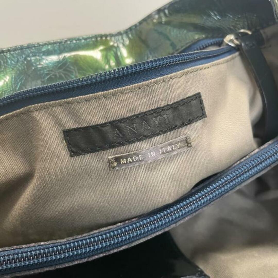 ANAYI(アナイ)のANAYI(アナイ) ハンドバッグ - ダークグリーン×ネイビー エナメル（レザー）×レザー レディースのバッグ(ハンドバッグ)の商品写真