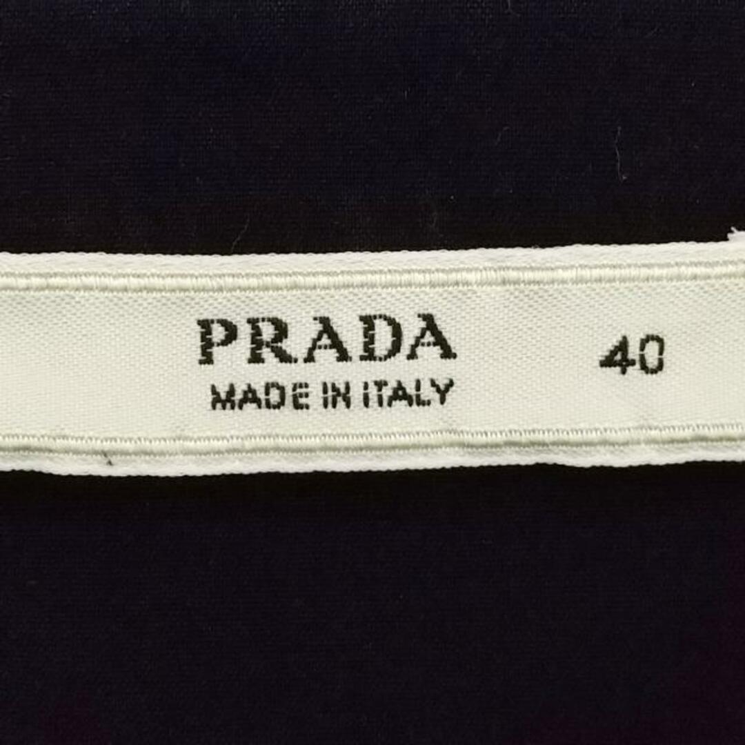 PRADA(プラダ)のPRADA(プラダ) 半袖シャツブラウス サイズ40 M レディース美品  - ダークネイビー リボン レディースのトップス(シャツ/ブラウス(半袖/袖なし))の商品写真