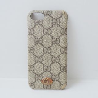 GUCCI(グッチ) 携帯電話ケース オフィディア,GGスプリーム 523167 ベージュ×ダークブラウン×ダークイエロー スマートフォンケース PVC(塩化ビニール)