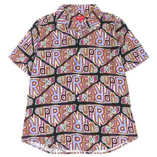 シュプリーム(Supreme)の極美品□Supreme シュプリーム 20AW Perspective Rayon SS Shirt ロゴ総柄 半袖 オープンカラー 開襟シャツ 柄シャツ マルチカラー XL 正規品 メンズ(シャツ)