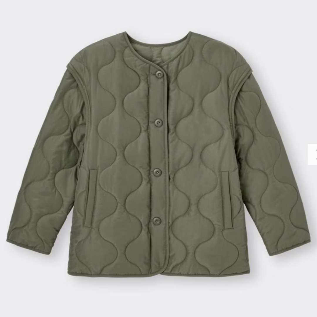 GU【2WAYオーバーサイズキルティングブルゾン】Olive・M size | フリマアプリ ラクマ