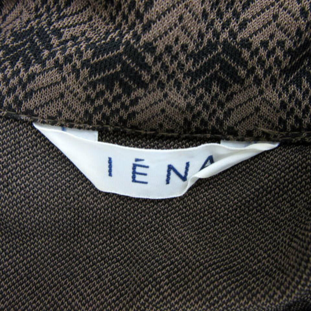 IENA(イエナ)のイエナ ワンピース 半袖 チャック柄 総柄 リボンベルト付き スリット 茶 黒 レディースのワンピース(ロングワンピース/マキシワンピース)の商品写真