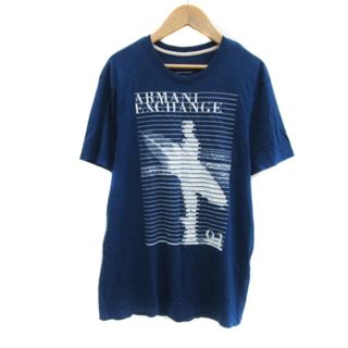 アルマーニエクスチェンジ(ARMANI EXCHANGE)のアルマーニエクスチェンジ A/X Tシャツ カットソー 半袖 プリント S 青(Tシャツ/カットソー(半袖/袖なし))