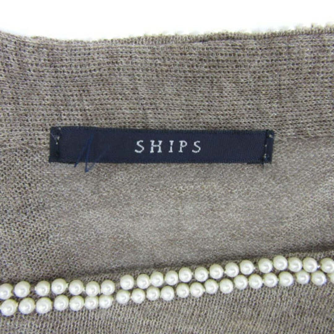 SHIPS(シップス)のシップス ニット カットソー 七分袖 ドルマンスリーブ 無地 ブラウンベージュ レディースのトップス(ニット/セーター)の商品写真