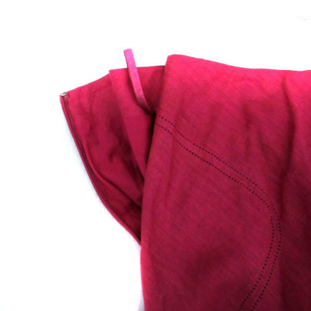 LAURA ASHLEY(ローラアシュレイ)のローラアシュレイ フレアスカート ロング丈 マキシ丈 リネン 11 マゼンタ レディースのスカート(ロングスカート)の商品写真