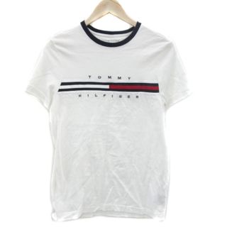 トミーヒルフィガー(TOMMY HILFIGER)のトミーヒルフィガー Tシャツ カットソー 半袖 刺繍 ロゴ S ホワイト(Tシャツ(半袖/袖なし))