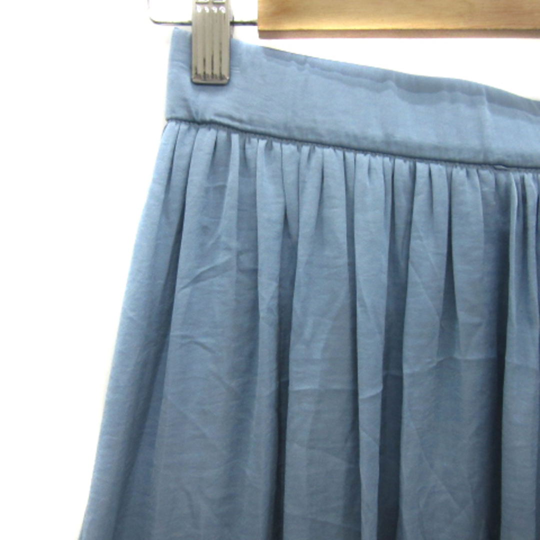 OPAQUE.CLIP(オペークドットクリップ)のオペークドットクリップ フレアスカート ギャザースカート 無地 L 水色 レディースのスカート(ロングスカート)の商品写真