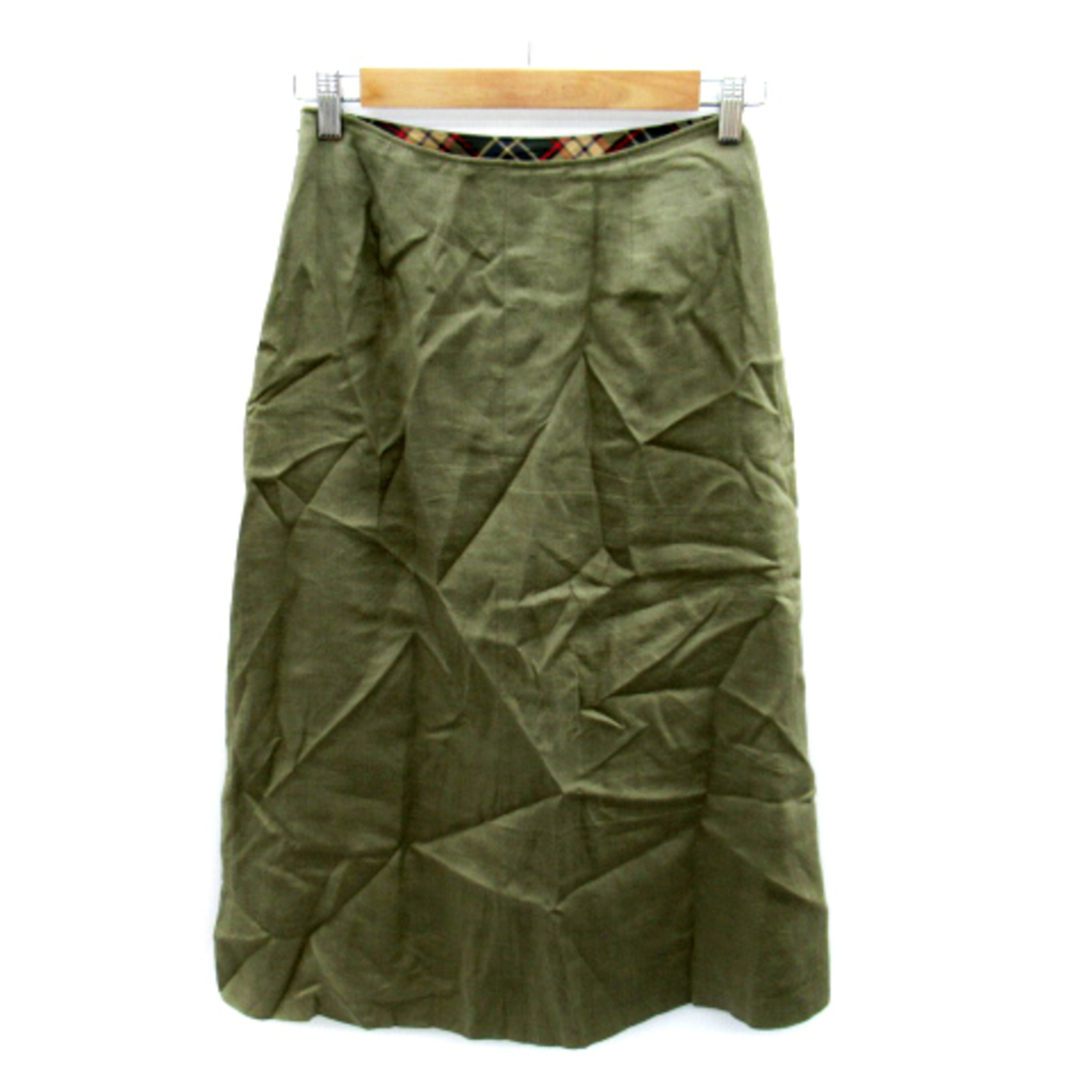 DAKS(ダックス)のダックス DAKS フレアスカート ロング丈 無地 リネン 38 カーキ レディースのスカート(ロングスカート)の商品写真