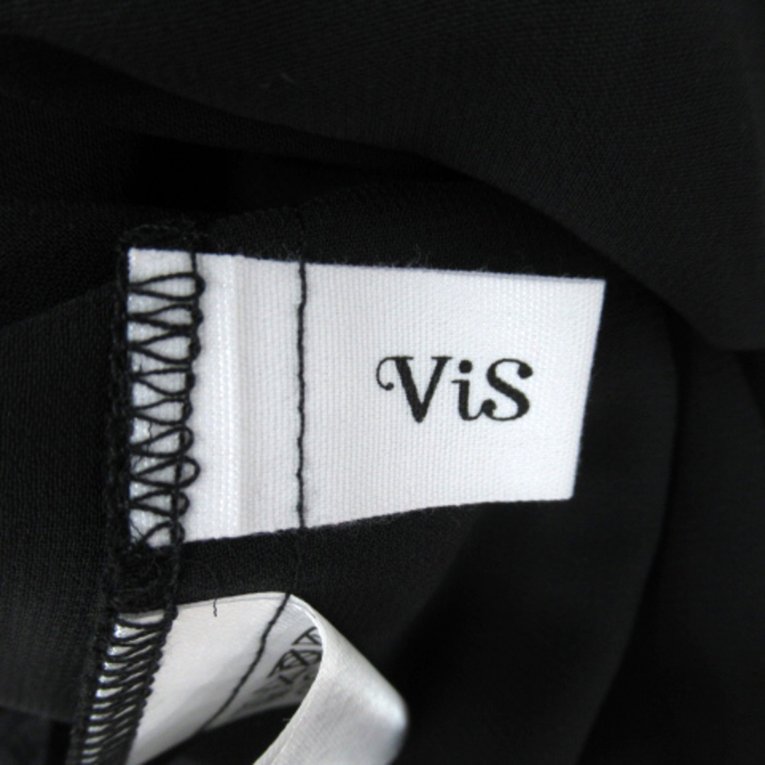 ViS(ヴィス)のビス ブラウス カットソー 八分袖 ハイネック プリーツ シースルー F 黒 レディースのトップス(その他)の商品写真