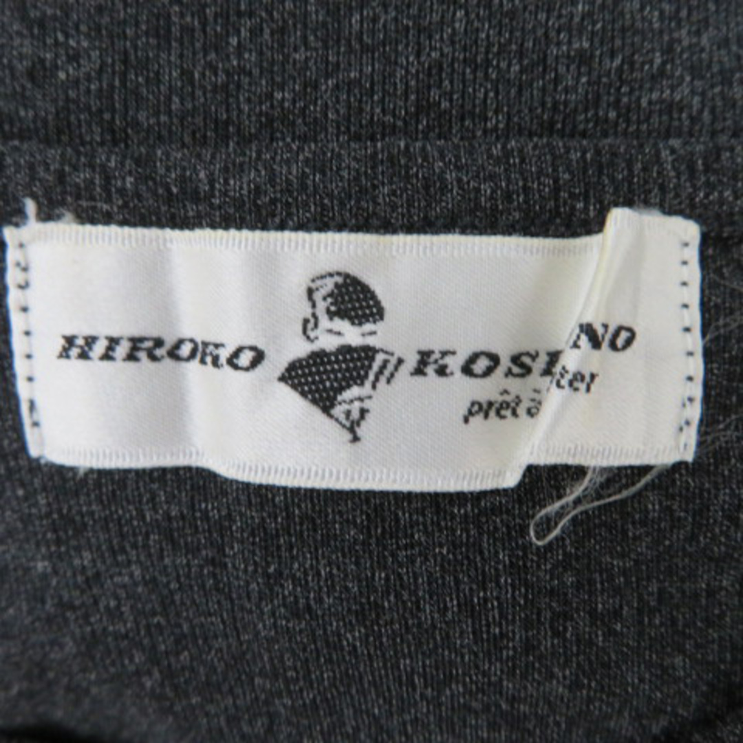 HIROKO KOSHINO(ヒロココシノ)のヒロココシノ ワンピース ミニ丈 長袖 Uネック スリット シースルー 無地 レディースのワンピース(ミニワンピース)の商品写真