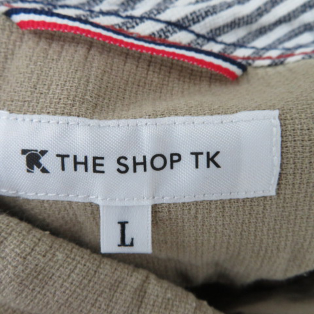 THE SHOP TK(ザショップティーケー)のザショップティーケー カジュアルシャツ 七分袖 無地 L ベージュ /YK32 メンズのトップス(シャツ)の商品写真