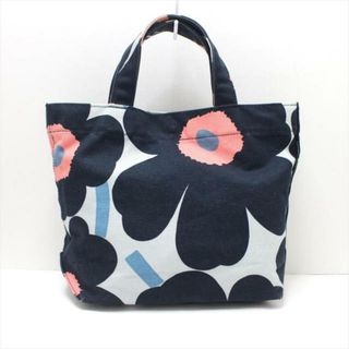 マリメッコ(marimekko)のmarimekko(マリメッコ) トートバッグ - ネイビー×ブルー×ピンク ウニッコ コットン(トートバッグ)