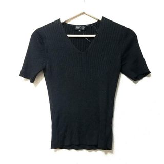 ランバンコレクション(LANVIN COLLECTION)のLANVIN COLLECTION(ランバンコレクション) 半袖セーター サイズ38 M レディース - 黒 Vネック(ニット/セーター)