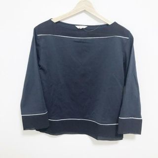 エスカーダ(ESCADA)のESCADA(エスカーダ) 七分袖カットソー サイズ40 XL レディース - ダークネイビー×黒×白(カットソー(長袖/七分))