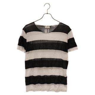 サンローラン(Saint Laurent)のSAINT LAURENT PARIS サンローランパリ 15SS ボーダーペイント 半袖 Tシャツ ブラック/ホワイト 387885 Y2LP1(Tシャツ/カットソー(半袖/袖なし))