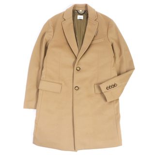 バーバリー(BURBERRY)の美品□BURBERRY バーバリー 22AW 8058261 ウール カシミヤ 襟裏ノバチェック ロゴボタン ロングコート チェスターコート キャメル 44 ガーメント付き イタリア製 正規品 メンズ(チェスターコート)