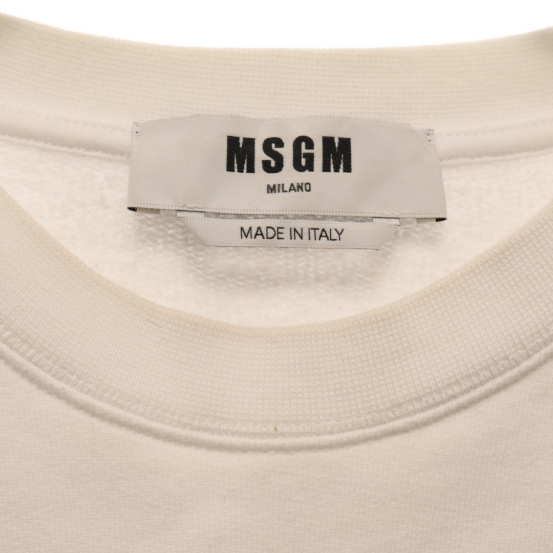 MSGM(エムエスジイエム)のMSGM エムエスジーエム ロゴプリント クルーネック 長袖スウェット トレーナー 2940MM68 ホワイト メンズのトップス(スウェット)の商品写真