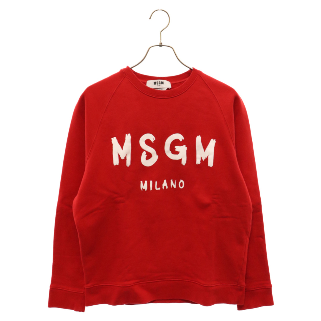 MSGM(エムエスジイエム)のMSGM エムエスジーエム 20AW ロゴプリント クルーネック長袖スウェット トレーナー レッド 2940MM104 メンズのトップス(スウェット)の商品写真