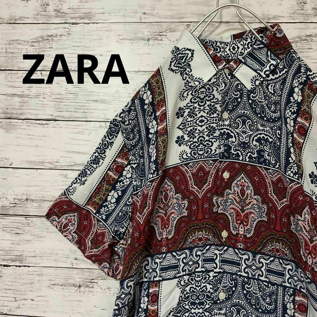 ZARA(ザラ)のZARA バンダナ柄半袖レーヨンシャツ 半袖シャツ 総柄 お洒落 人気 入手困難 メンズのトップス(シャツ)の商品写真